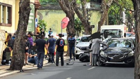 Motociclista ferido num acidente